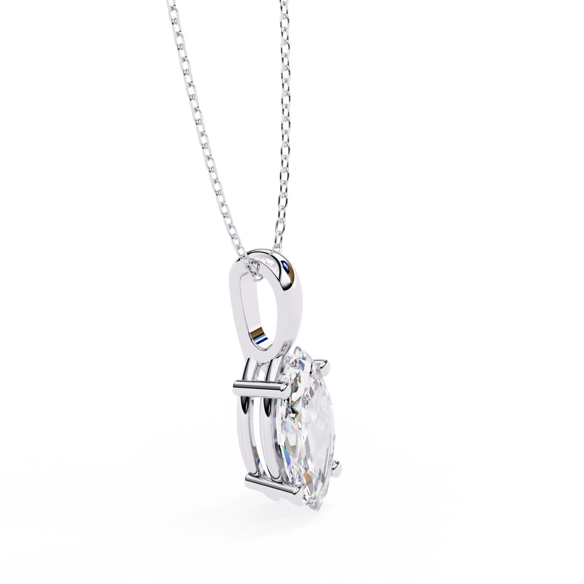 Solitairekart 0.93ct  Marquise-Cut Natural Diamond Solitaire Pendant-H Color, VS1 Clarity